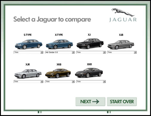 Jaguar vehicle compare kiosk deisgn Jaguar vehicle compare kiosk deisgn
